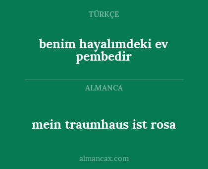 mein traumhaus ist rosa - benim hayalımdeki ev pembedir