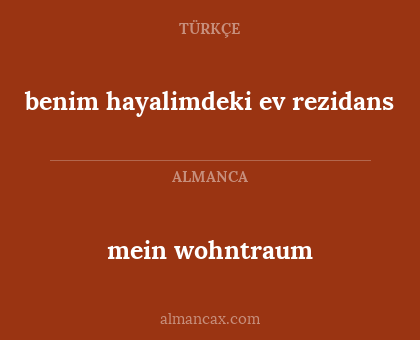 benim hayalimdeki ev rezidans - mein wohntraum