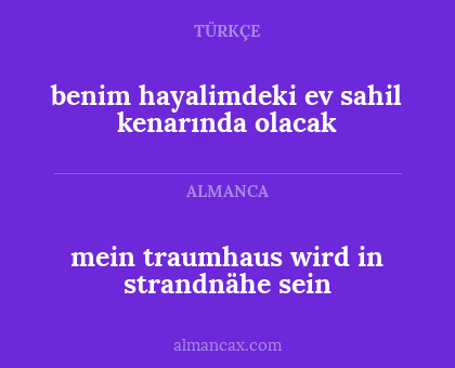 mein traumhaus wird in strandnähe sein - benim hayalimdeki ev sahil kenarında olacak