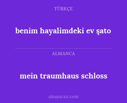 benim hayalimdeki ev şato - mein traumhaus schloss