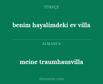 meine traumhausvilla - benim hayalimdeki ev villa