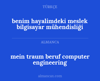 benim hayalimdeki meslek bilgisayar mühendisliği - mein traum beruf computer engineering
