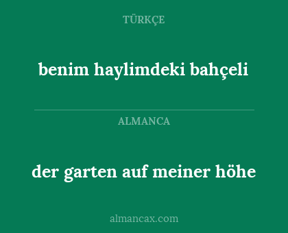 benim haylimdeki bahçeli - der garten auf meiner höhe