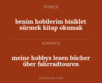 meine hobbys lesen bücher über fahrradtouren - benim hobilerim bisiklet sürmek kitap okumak