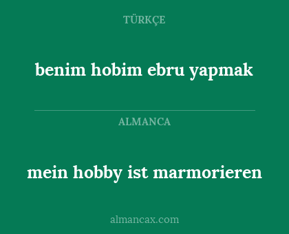 benim hobim ebru yapmak - mein hobby ist marmorieren