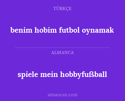 benim hobim futbol oynamak - spiele mein hobbyfußball