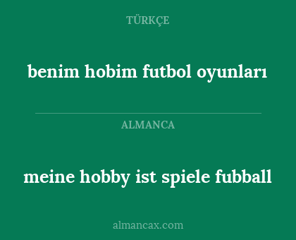 benim hobim futbol oyunları - meine hobby ist spiele fubball