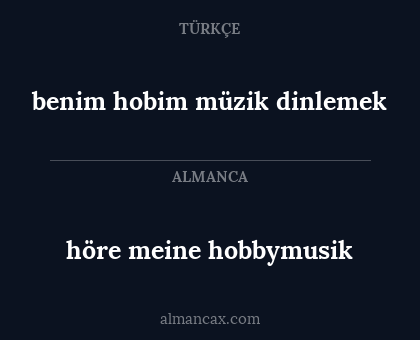 benim hobim müzik dinlemek - höre meine hobbymusik