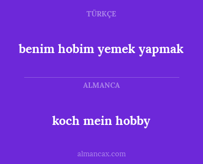 koch mein hobby - benim hobim yemek yapmak