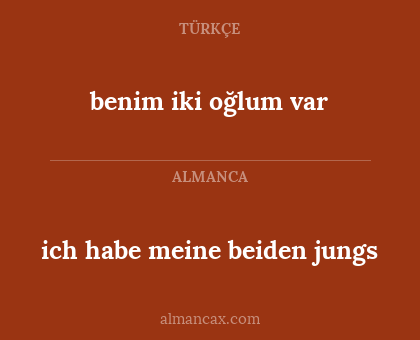 benim iki oğlum var - ich habe meine beiden jungs