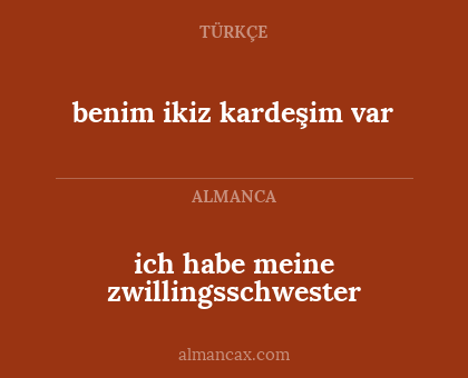 ich habe meine zwillingsschwester - benim ikiz kardeşim var