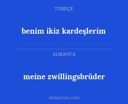 benim ikiz kardeşlerim - meine zwillingsbrüder