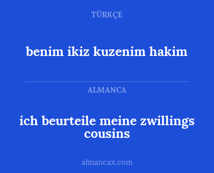 benim ikiz kuzenim hakim - ich beurteile meine zwillings cousins