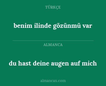 benim ilinde gözünmü var - du hast deine augen auf mich