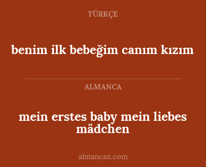 mein erstes baby mein liebes mädchen - benim ilk bebeğim canım kızım