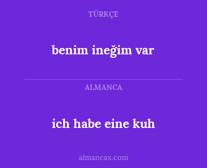 ich habe eine kuh - benim ineğim var
