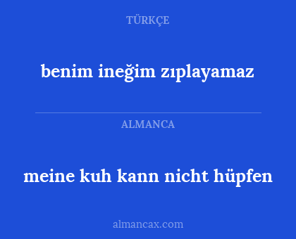 benim ineğim zıplayamaz - meine kuh kann nicht hüpfen