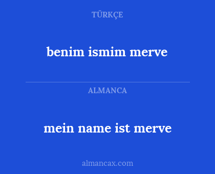 benim ismim merve - mein name ist merve