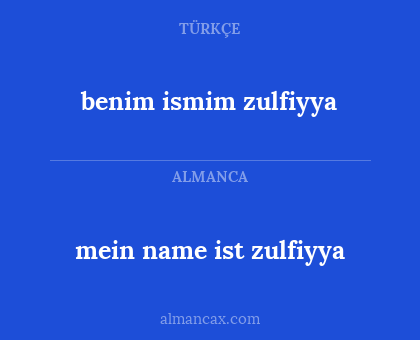 mein name ist zulfiyya - benim ismim zulfiyya