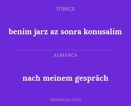 nach meinem gespräch - benim jarz az sonra konusalim