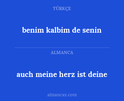 benim kalbim de senin - auch meine herz ist deine
