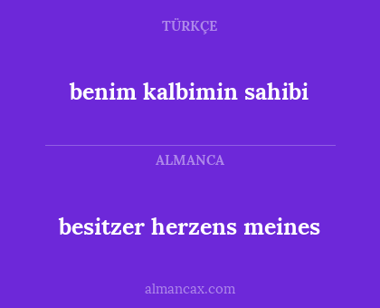 benim kalbimin sahibi - besitzer herzens meines