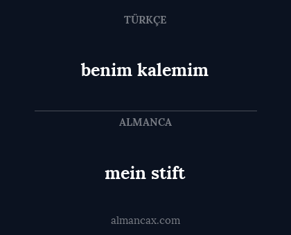 mein stift - benim kalemim