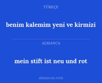 mein stift ist neu und rot - benim kalemim yeni ve kirmizi