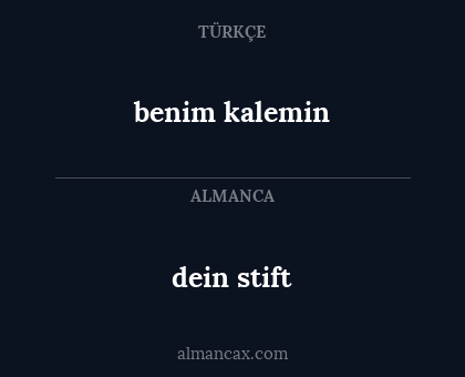 dein stift - benim kalemin