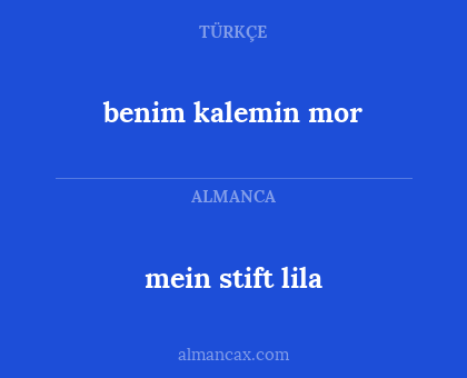 benim kalemin mor - mein stift lila