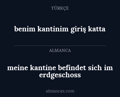 benim kantinim giriş katta - meine kantine befindet sich im erdgeschoss