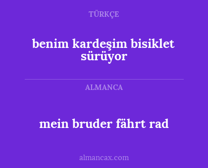 benim kardeşim bisiklet sürüyor - mein bruder fährt rad