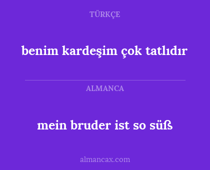 mein bruder ist so süß - benim kardeşim çok tatlıdır