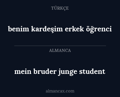 mein bruder junge student - benim kardeşim erkek öğrenci