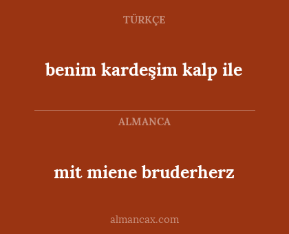 mit miene bruderherz - benim kardeşim kalp ile