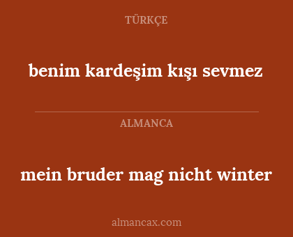 mein bruder mag nicht winter - benim kardeşim kışı sevmez