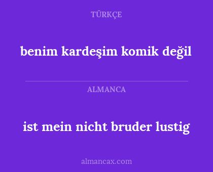 ist mein nicht bruder lustig - benim kardeşim komik değil