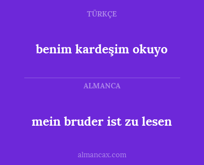 mein bruder ist zu lesen - benim kardeşim okuyo