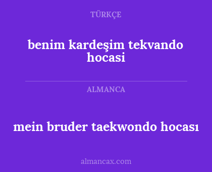 mein bruder taekwondo hocası - benim kardeşim tekvando hocasi