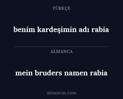 benim kardeşimin adı rabia - mein bruders namen rabia