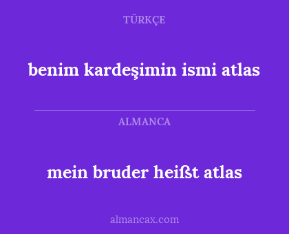benim kardeşimin ismi atlas - mein bruder heißt atlas