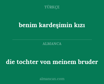 die tochter von meinem bruder - benim kardeşimin kızı