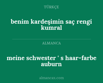 meine schwester ' s haar-farbe auburn - benim kardeşimin saç rengi kumral