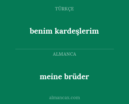 benim kardeşlerim - meine brüder