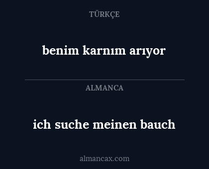 benim karnım arıyor - ich suche meinen bauch