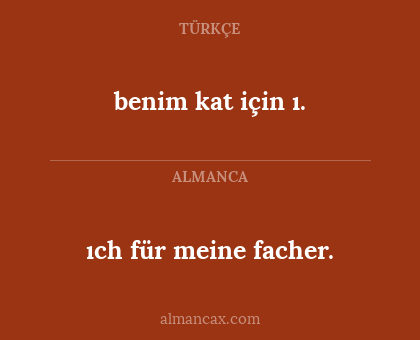 benim kat için ı. - ıch für meine facher.