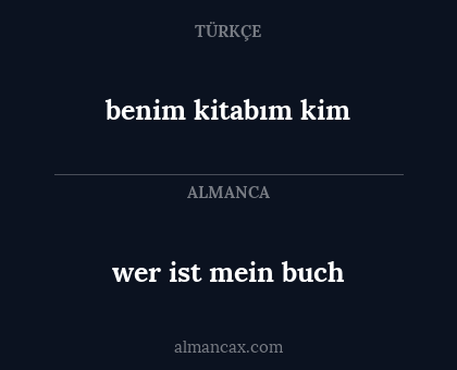 wer ist mein buch - benim kitabım kim