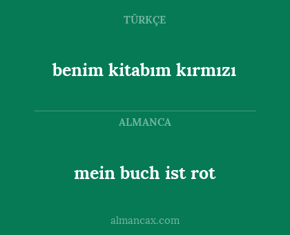 benim kitabım kırmızı - mein buch ist rot