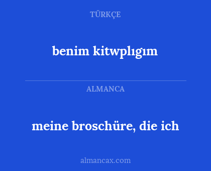 benim kitwplıgım - meine broschüre, die ich