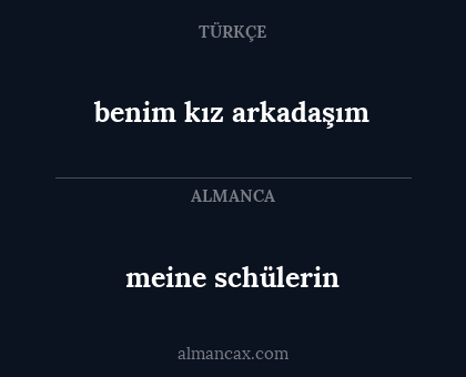 meine schülerin - benim kız arkadaşım